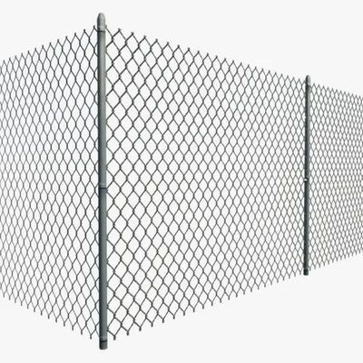 100ft แกลนไซด์ Chain Link Fence Cyclone Wire Mesh Fence Panel Chain Link Fence สําหรับเกมกีฬา