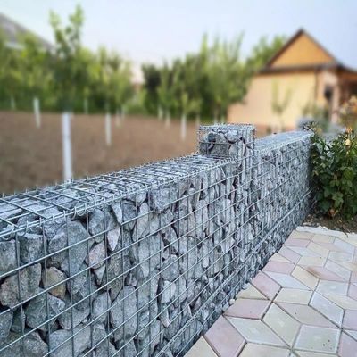 กระปุกเหล็ก welded Gabion กรงยึดกําแพงหิน Gabion Mesh สวนรั้วหิน เติมกล่องสําหรับรั้วสวน