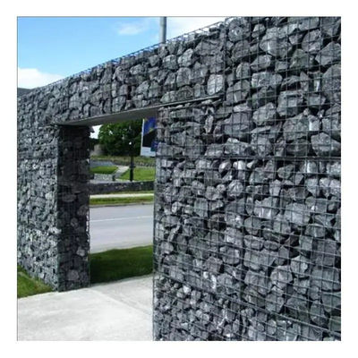 ตะกร้า Gabion 2x1x1M 2x1x0.5M กล่องหนัก Gabion ตะกร้าหินผนัง Gabion รอยสังกะสี