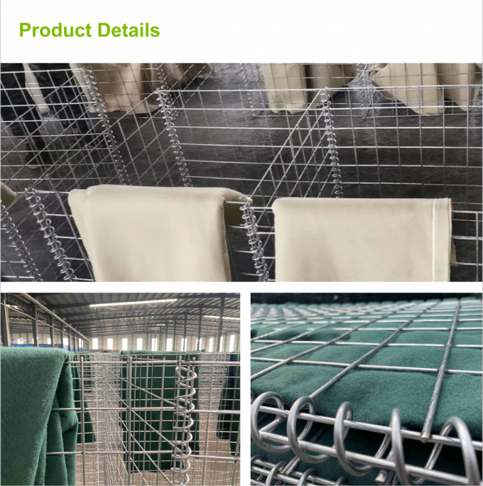 งานหนัก Mil1 Mil7 Hesco Bastion Barrier ถุงทราย 4