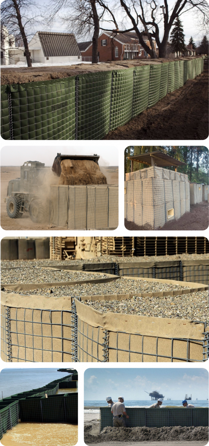งานหนัก Mil1 Mil7 Hesco Bastion Barrier ถุงทราย 5