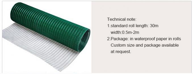 Green Color Pvc Coated Welded Wire Mesh 1/2X1/2