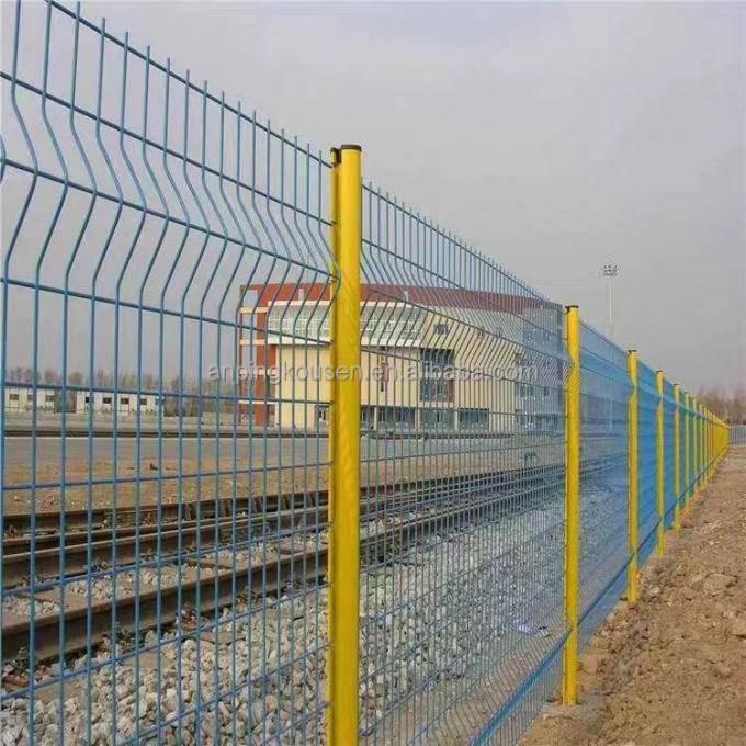 วินิลเคลือบ 3d วงโค้งรั้วบิด สายไหม welded รั้ว 1.5 * 3m 5